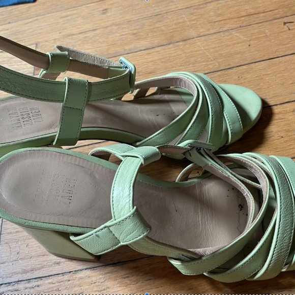 Maryam Nassir Zadeh Palma Leather High Sandals in Mint Green - Picture 3 of 4